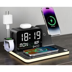 Acer 7-in-1 Wireless Charging Station iPhone Apple Watch AirPods BT Clock